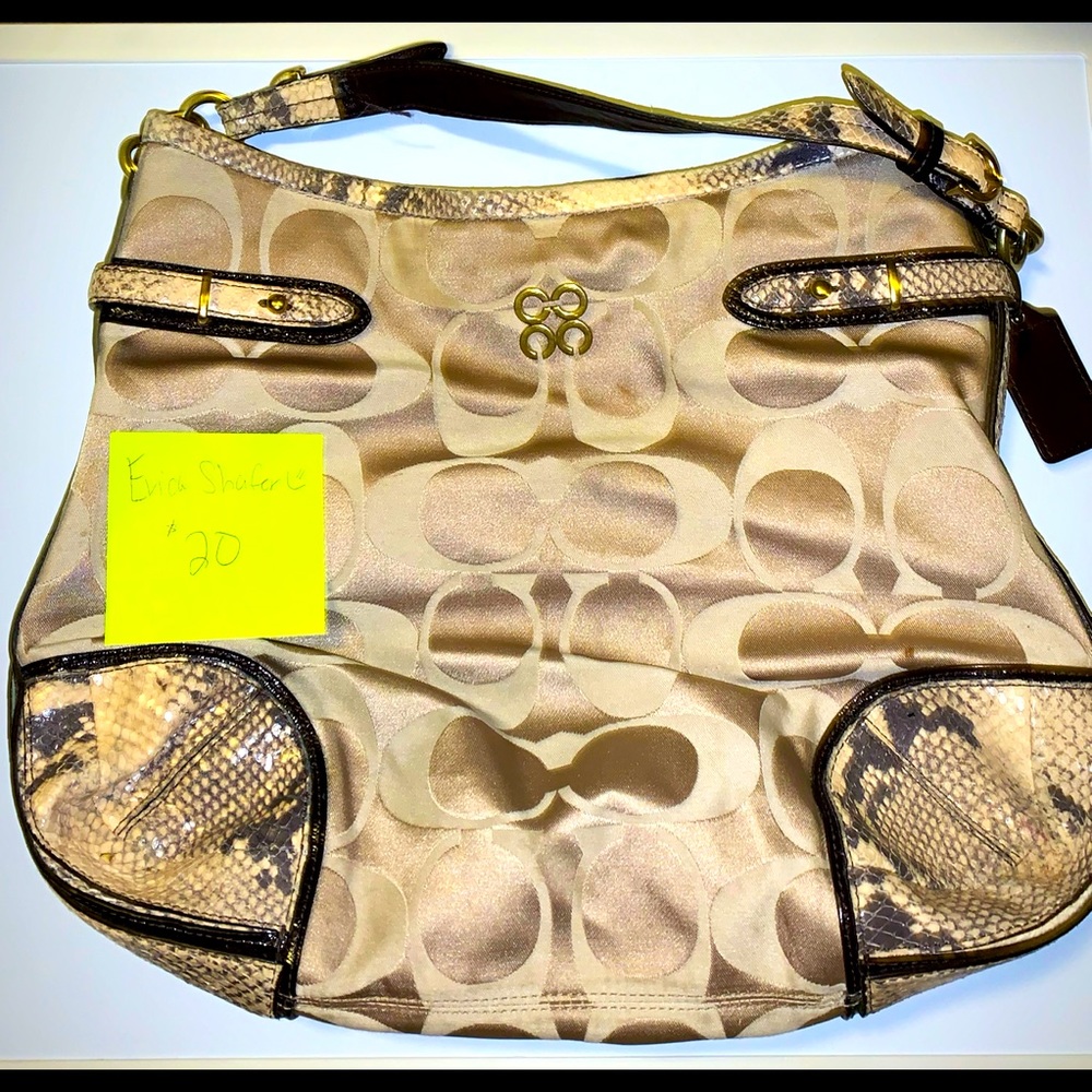 Snake skin coach handbag
